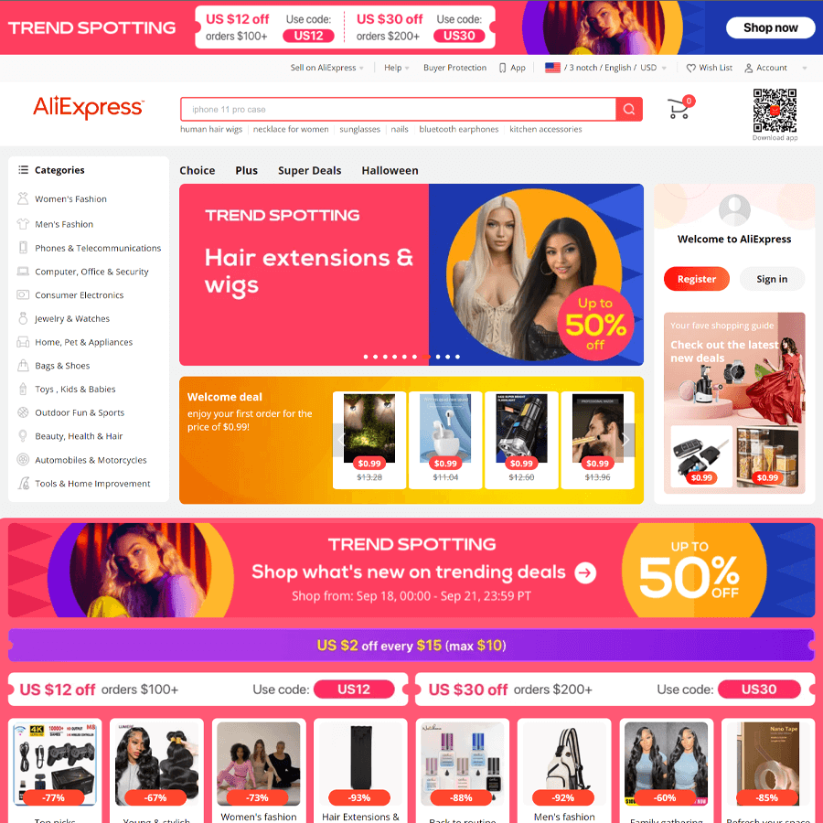 AliExpress screenshot