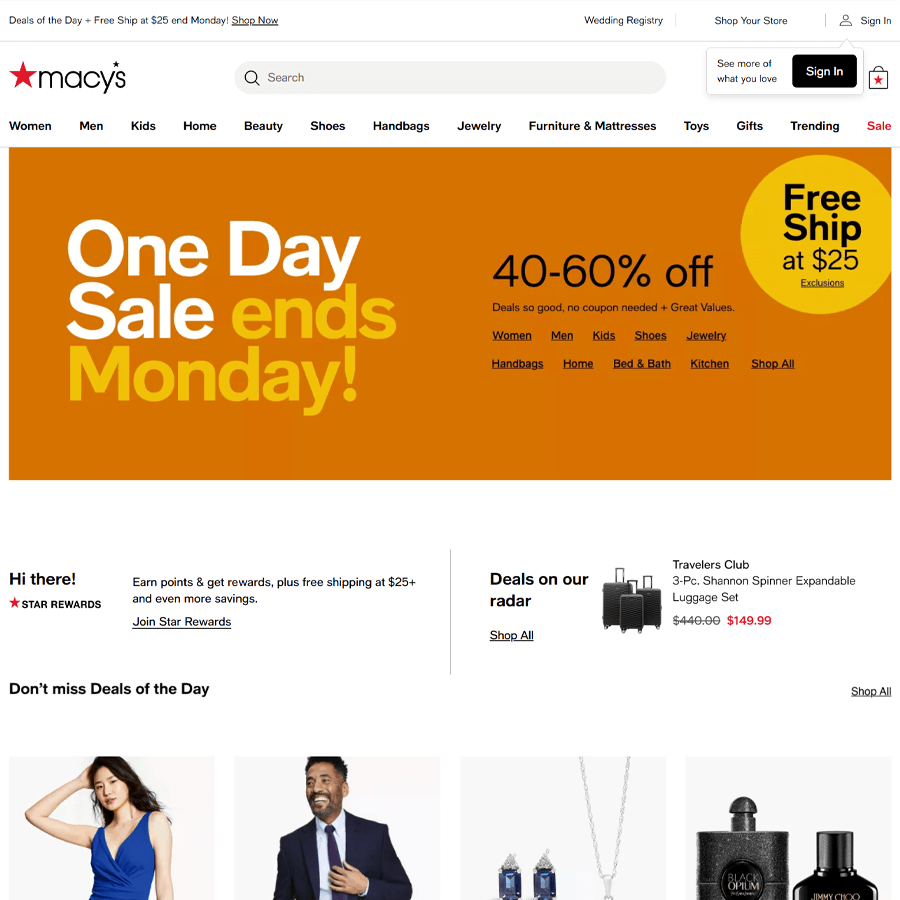 Macy's screenshot