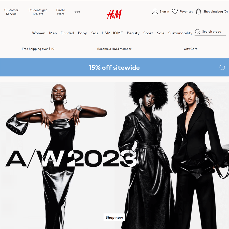 H&M screenshot
