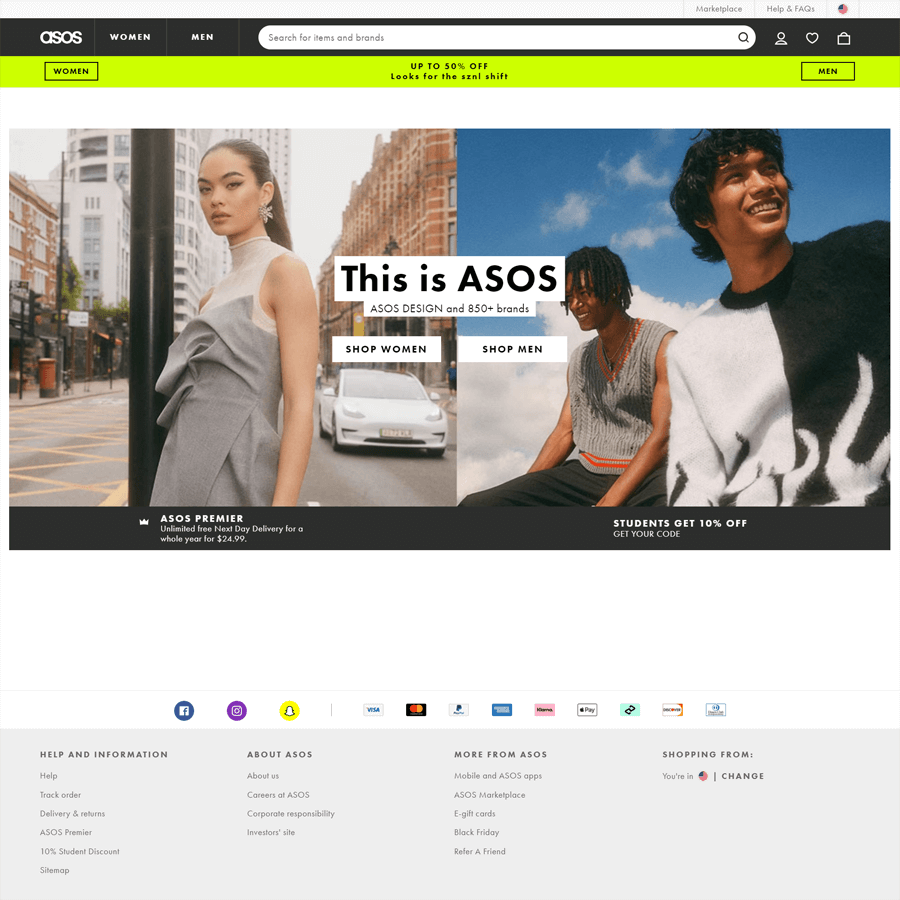ASOS screenshot